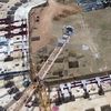 Noul stadion „Nicolae Dobrin” din Pitești începe să prindă contur. Foto: Facebook, @Constructii Erbasu