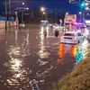 Zona stadionului Tineretului din Brașov s-a inundat joi seară. Foto: Facebook / Radio România Brașov