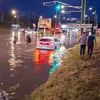 Zona stadionului Tineretului din Brașov s-a inundat joi seară. Foto: Facebook / Radio România Brașov