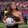 Mingea pentru Spania - Austria 3-0 a fost adusă de Ilona Maher, cea mai populară figură a rugby-ului la nivel global