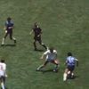 Celebrul gol marcat de Maradona în 1986 contra Angliei, intitulat „Mâna lui Dumnezeu”. Foto: captură X/@mandstu25