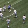 Celebrul gol marcat de Maradona în 1986 contra Angliei, intitulat „Mâna lui Dumnezeu”. Foto: captură X/@mandstu25