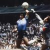 Celebrul gol marcat de Maradona în 1986 contra Angliei, intitulat „Mâna lui Dumnezeu”. Foto: captură X/@mandstu25