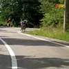 Un urs le-a tăiat calea cicliștilor în Turul Sibiului (FOTO: captură YouTube - Livestream Romania)