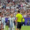 Messi s-a luat de arbitrul Joao Pinheiro, în Argentina - Elveția 3-1 (foto: X)