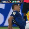 Accidentarea lui Saliba în meciul cu Spania. Foto: captură X/@bIuezoya