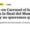 Reacția celor de la Cadena SER: „Așa s-a auzit la Carrusel (emisiunea sportivă) calificarea istorică a Spaniei în finala Mondialului: «Au meritat-o și nu vrem să ne oprim aici»”