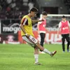 Andrei Șucu, fiul patronului Rapidului, la încălzire alături de jucătorii giuleșteni. Foto: Sport Pictures