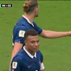 Mbappe, surprins în timp ce zâmbește după ce Anglia a marcat golul de 2-0 FOTO Captură video Antena 1