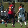 Nicolas Tagliafico, intrare dură la Lamine Yamal în timpul finalei CM 2026. Foto: Captură DAZN