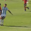 Enzo Fernandez este eliminat după ce vede al doilea galben pentru un fault dur asupra lui Cubarsi. Foto - captură Antena 1 (4).jpg
