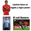 Lamine driblează și reușește să treacă, dar vine Cuti Romero