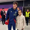 Maria, alături de jucători ai Spaniei (foto: Instagram)