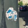 Bulgarii au lipit stickere cu sigla lui Levski prin Craiova, unele chiar peste stickerele cu Universitatea. FOTO FB Levski oficial (3).jpg