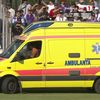 Meciul Poli Timișoara - Chindia Târgoviște, întârziat după ce unui suporter i s-ar fi făcut rău. Foto: captură Prima Sport