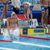 David Popovici, încălzire înainte de finala de 100m liber FOTO Raed Krishan GOLAZO.ro