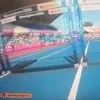 O dronă s-a prăbușit pe pistă și a întrerupt cursa de 100 m garduri din proba de heptatlon la Campionatele Europene de atletism Foto X .jpg