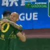 Primul gol marcat de Alexandru Mitriță în meciul cu Yunnan. Foto: captură YouTube