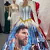 Miss Argentina, pe scena Miss World 2026, într-o rochie cu poze cu Messi (foto: instagram)