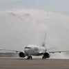 Aeronava Boeing 737 MAX „Mircea Lucescu”, intrată în flota TAROM după aproximativ 20 de ani. Foto: TAROM
