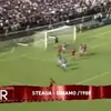 Faza din derby-ul Steaua - Dinamo din 1988, în care dinamoviștilor le-a fost anulat un gol, iar steliștii au primit un penalty. Foto: captură TVR 2 / „Replay”