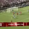 Faza din derby-ul Steaua - Dinamo din 1988, în care dinamoviștilor le-a fost anulat un gol, iar steliștii au primit un penalty. Foto: captură TVR 2 / „Replay”
