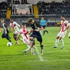 Atmosferă la primul meci în nocturnă pe stadionul „Petre Libardi” din Petroșani.  Foto: Facebook @CSM Jiul Petroșani