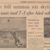 Facsimil al paginii din „Svenska Dagbladet” în care este relatat meciul Suedia - România 7-1