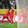 Doar 5 „tricolori” l-au felicitat pe Dennis Man după golul egalizator din meciul Suedia - România 2-1, nu și căpitanul Ianis Hagi (foto: Sport Pictures)