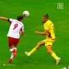 Radu Drăgușin, eliminat în meciul Polonia - România FOTO Captură video DAZN