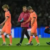 Accidentarea lui Dani Olmo în PSG - Barcelona. Foto: X/@CGTNSportsScene