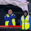 Nsimba a plecat de pe bancă în timpul meciului cu Sepsi și s-a întors după un minut. Foto: Captură Prima Sport