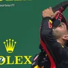 Momentul în care Sir Patrick Stewart a băut șampanie din gheata lui Ricciardo / foto: capturi video The Independent