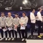 Scandal diplomatic  Protest la CE de scrimă U23. Elvețienii   au refuzat  să se întoarcă spre drapele pentru a asculta imnul Israelului: „Rușine!”