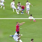 FCSB a cerut două penalty-uri     Bîrligea și Ngezana au căzut în careu,   arbitrul a lăsat jocul să continue » Reacția lui Charalambous