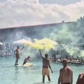  Torțe și scandări xenofobe    VIDEO.  Fanii lui   Beitar Ierusalim  au aprins fumigene la o piscină din Otopeni și au insultat Palestina pe străzile Bucureștiului