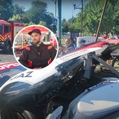 Fiul lui Mihai Leu,  accident violent    VIDEO.  Unchiul pilotului, detalii despre impact:   „Mi-a fost teamă,  dar Marco e în afara oricărui pericol”