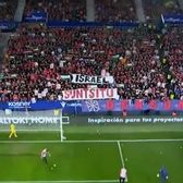 Proteste în Spania     FOTO.  Mesajul   anti-Israel  afișat de suporteri în timpul unui meci din La Liga » Partida a fost întreruptă