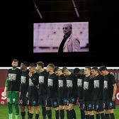 Clipe emoționante  Moment de reculegere pentru Ienei și Zamfir » Jucătorii campioanei,   omagiu special  pentru marele antrenor