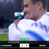 Bîrligea, „transferat” la Craiova    FOTO:  Ce a apărut pe grafica TV la finalul partidei cu   Mainz,  din Conference League