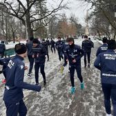 Antrenament atipic    FOTO:  Locul inedit în care s-a pregătit o echipă care   vrea să promoveze  în Liga 1