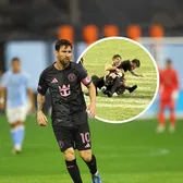 Leo Messi, atacat pe teren!    FOTO.  Momentul în care   un fan îl ia în brațe și îl doboară.  Totul a pornit de la un agent de securitate prea zelos