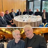 La masă cu Valentin Ceaușescu    FOTO:  Ioan Andone, alături de fiul fostului dictator, după înhumarea lui Lucescu +   Cine a mai fost alături de ei