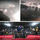 Echipa lui Chivu a provocat haos    FOTO.  Un meci din sferturile   turneului de tenis de la Roma,  întrerupt din cauza petrecerii de pe Stadio Olimpico!