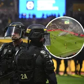 Haos în Franța!    FOTO.  Suporterii lui Nantes   au invadat terenul  și s-au bătut cu polițiștii » La ultimul meci din carieră, antrenorul a izbucnit în lacrimi