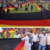 „Unii oameni îmi spun că sunt nebun”    FOTO.  Un fermier din Bangladesh a făcut un   steag de 7,5 kilometri  pentru Germania. Motivul e incredibil