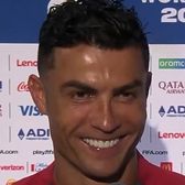 „Cel mai bun șef din lume”    VIDEO.  Cristiano Ronaldo,   moment amuzant  după ce a scris istorie la CM » Ce i-au cerut doi reporteri