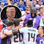 Și-au bătut joc de Trump!    FOTO.  Ce au făcut belgienii pe teren imediat după golul marcat de Lukaku.   Președintele american, luat la țintă