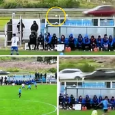 Moment incredibil la un meci   VIDEO.  Mingea a ieșit din stadion și  a provocat un accident rutier.  Imaginile s-au viralizat imediat
