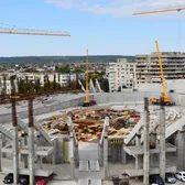 Bijuteria de 75.000.000 € prinde contur    FOTO.  Imagini cu stadiul lucrărilor de la noua sală polivalentă: va avea  primul velodrom interior din România
